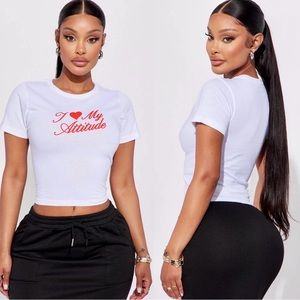 ❣️I Love My Attitude Crop Tee❣️